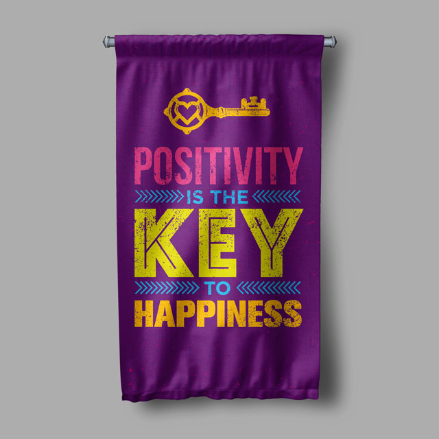 Positivity is the Key Duvar Flaması 7709