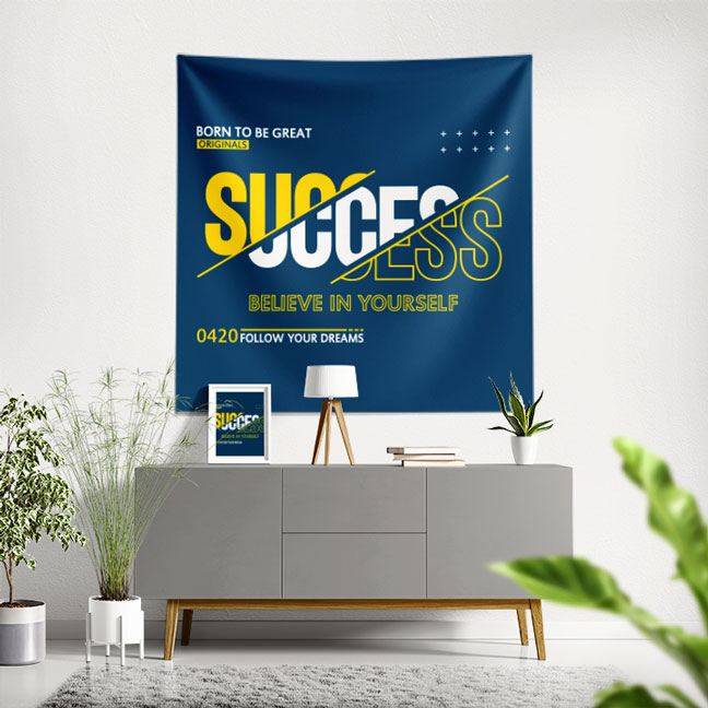 Motivasyon Duvar Örtüsü - Success Believe in Yourself 7606