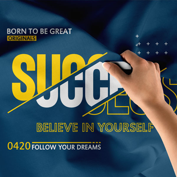 Motivasyon Duvar Örtüsü - Success Believe in Yourself 7606