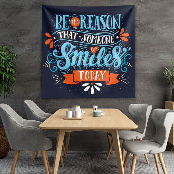 Motivasyon Duvar Örtüsü - Be The Reason Someone Smiles 7610