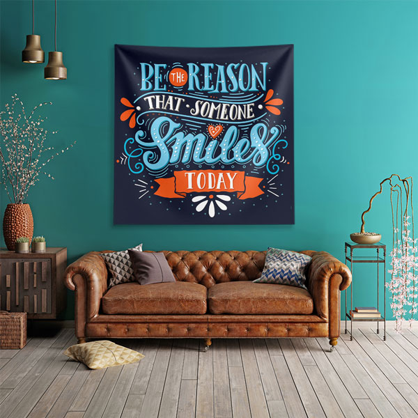 Motivasyon Duvar Örtüsü - Be The Reason Someone Smiles 7610