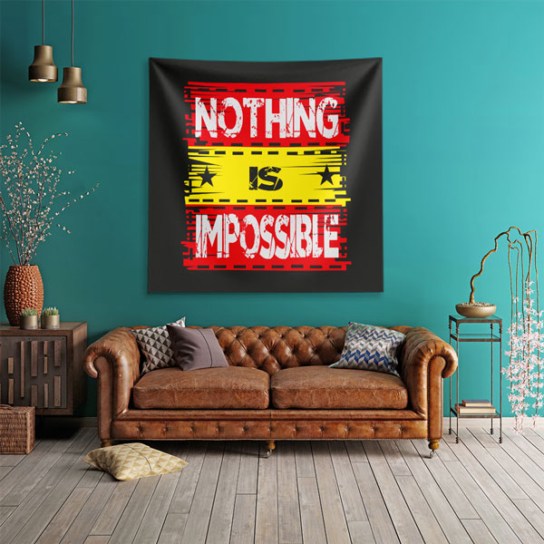 Motivasyon Duvar Örtüsü - Nothing is Impossible 7600