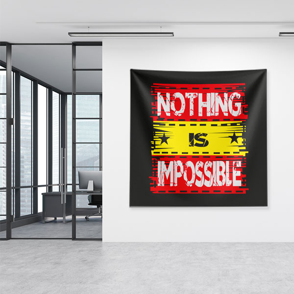 Motivasyon Duvar Örtüsü - Nothing is Impossible 7600