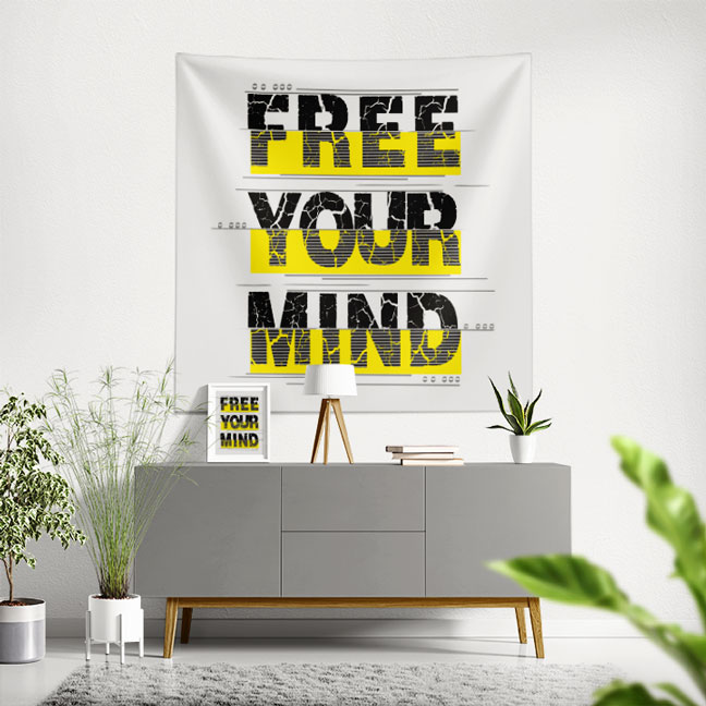 Motivasyon Duvar Örtüsü - Free Your Mind 7602