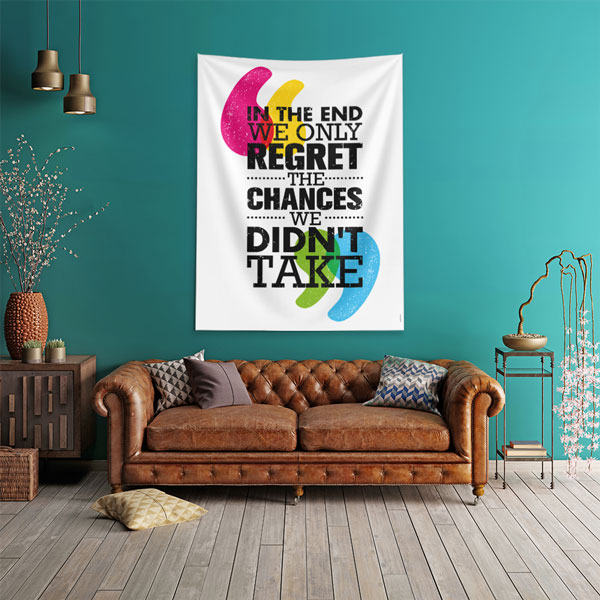 Motivasyon Duvar Örtüsü - Regret The Chances We Didn’t Take 7641
