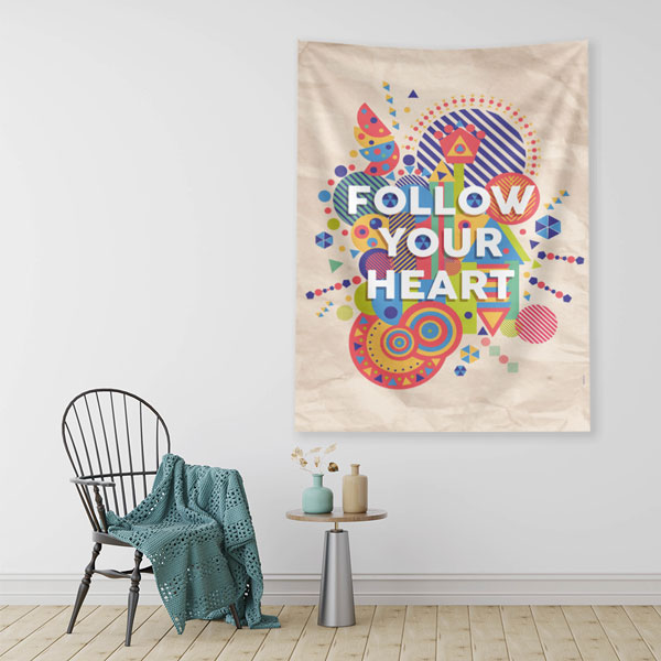 motivational-wall-tapestry-7646-01 Follow Your Heart Duvar Örtüsü 7646