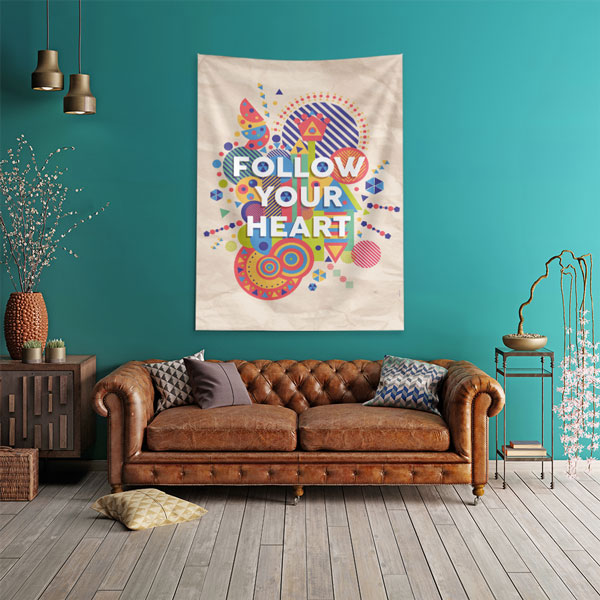 motivational-wall-tapestry-7646-02 Follow Your Heart Duvar Örtüsü 7646