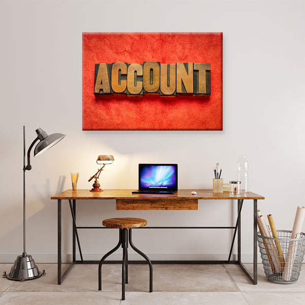 muhasebe-duvar-tablo-5323-01 Account Yazılı Muhasebe Temalı Kanvas Duvar Tablosu – 5323