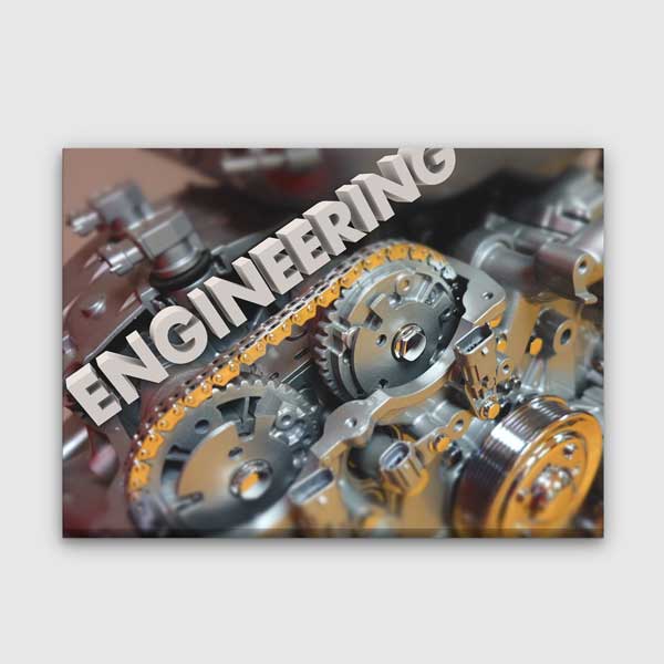Mühendislik ve Dişli Mekanizma Temalı Kanvas Duvar Tablosu – 5438