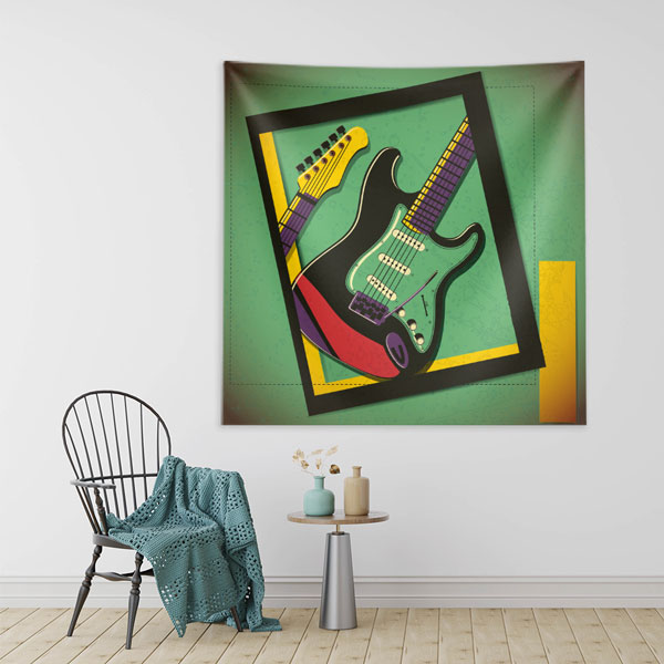 Modern Çerçeveli Elektro Gitar Duvar Örtüsü 8520