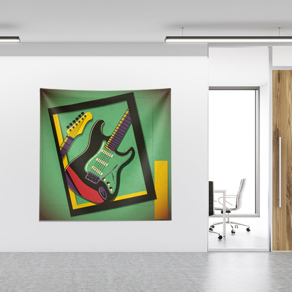 Modern Çerçeveli Elektro Gitar Duvar Örtüsü 8520