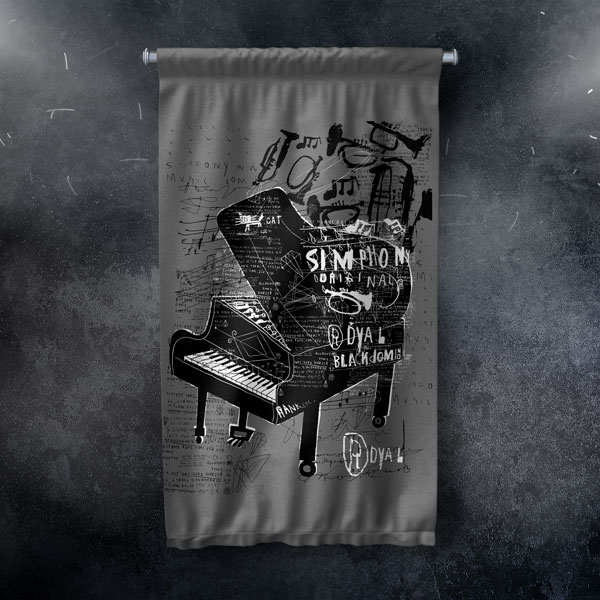 Piyano ve Enstrüman Temalı Duvar Flaması 8054