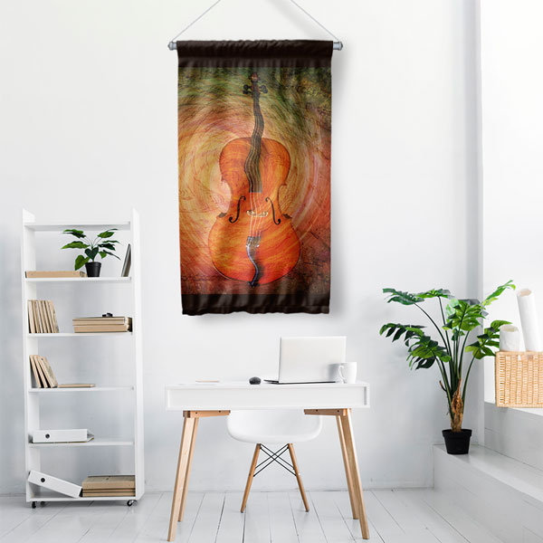 Çello Enstrüman Temalı Duvar Flaması 8055