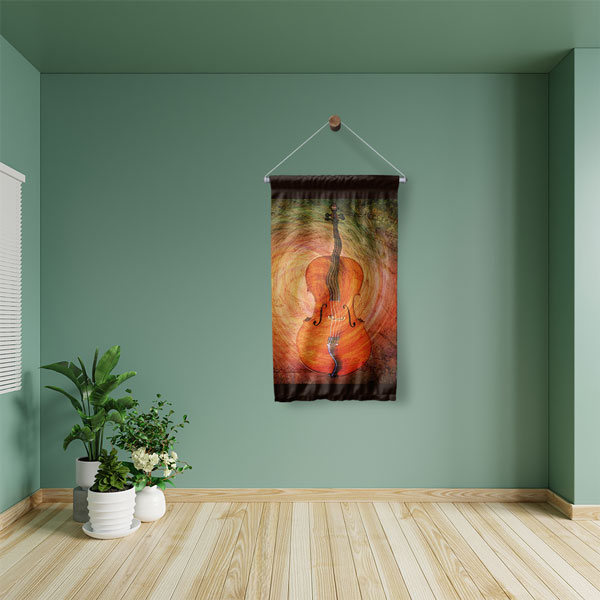 Çello Enstrüman Temalı Duvar Flaması 8055