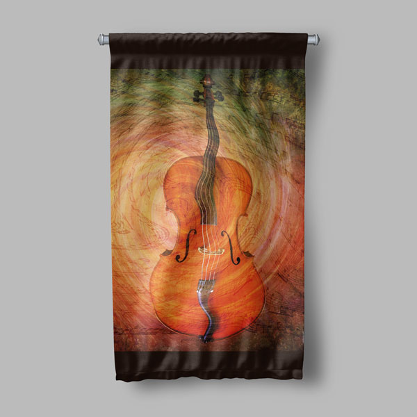 Çello Enstrüman Temalı Duvar Flaması 8055