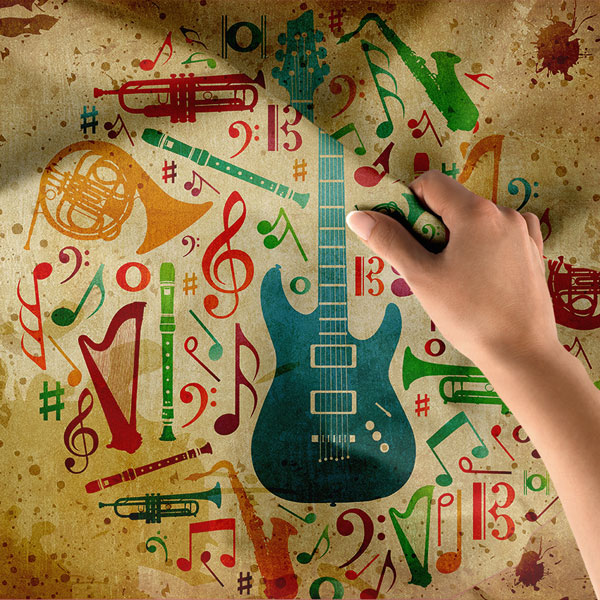 Müzik Enstrümanları Temalı Okul Duvar Örtüsü 8521