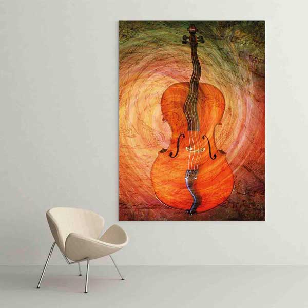 Çello Temalı Sanatsal Müzik Tablosu – B-126