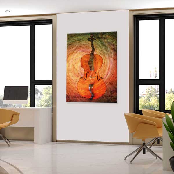 Çello Temalı Sanatsal Müzik Tablosu – B-126