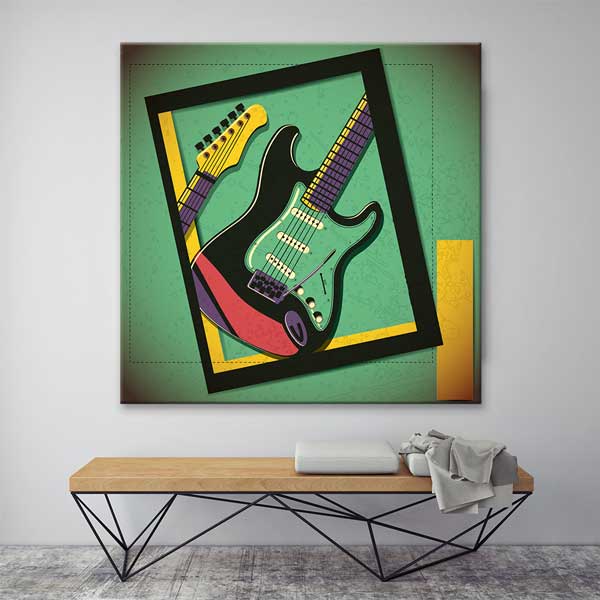 Sanatsal Elektro Gitar Temalı Modern Tablo – B-157