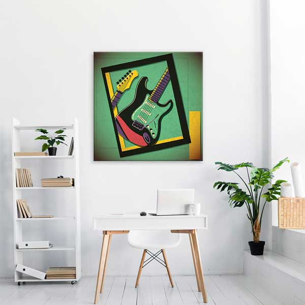 Sanatsal Elektro Gitar Temalı Modern Tablo – B-157