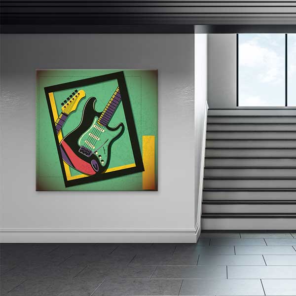 Sanatsal Elektro Gitar Temalı Modern Tablo – B-157