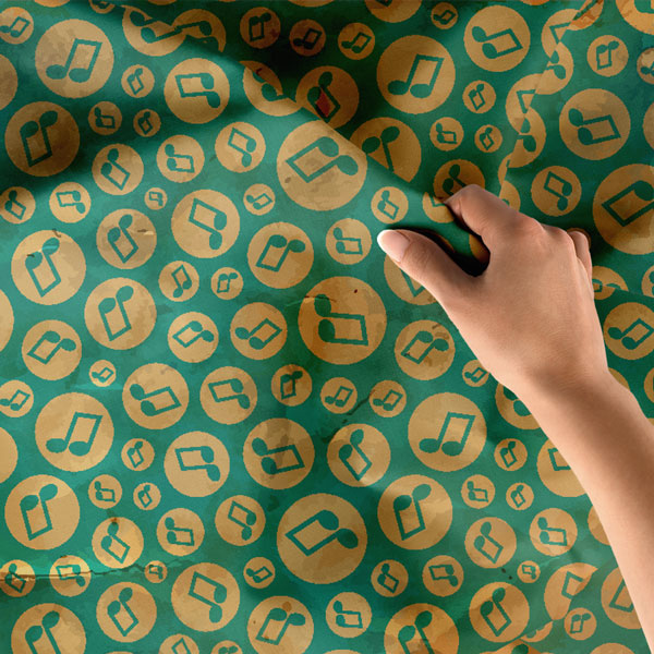 Retro Yuvarlak Notalar Desenli Duvar Örtüsü 8266