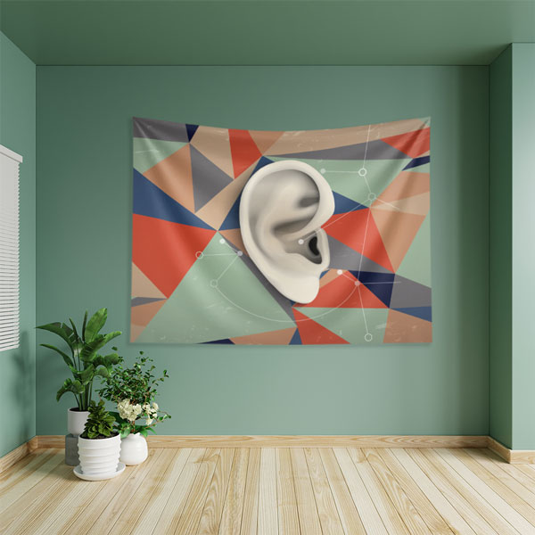 music-class-wall-tapestry-8269-02 Soyut Geometrik Kulak Desenli Duvar Örtüsü 8269
