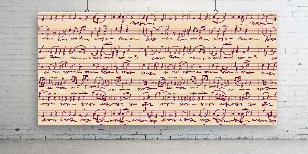 El Yazısı Notalar ve Şarkı Sözleri Desenli Duvar Kağıdı 1056