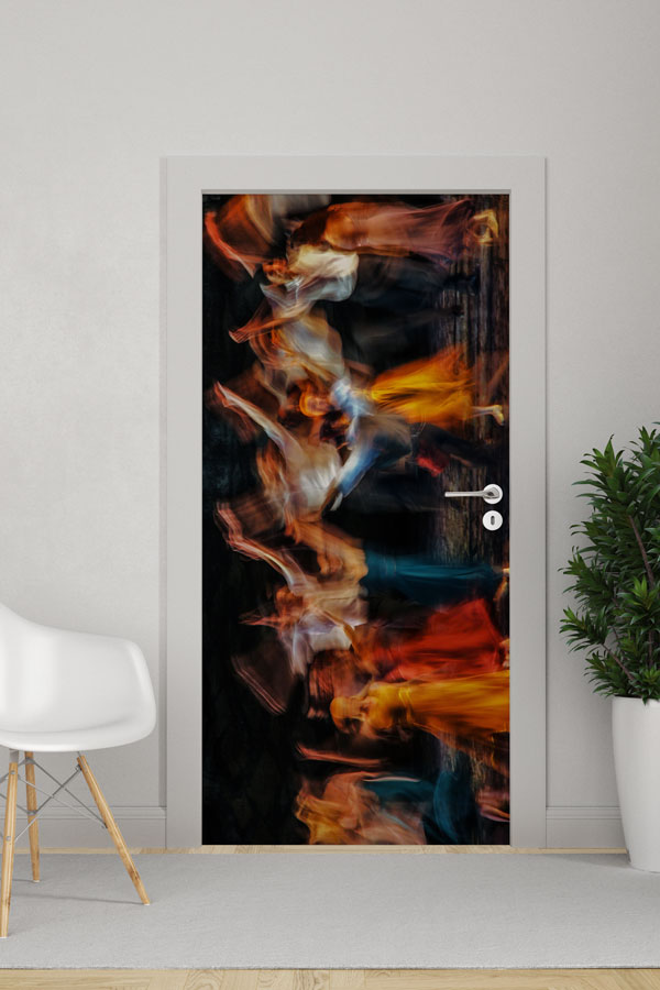 Hareketli Dans Figürleri Soyut Kapı Giydirme 8871