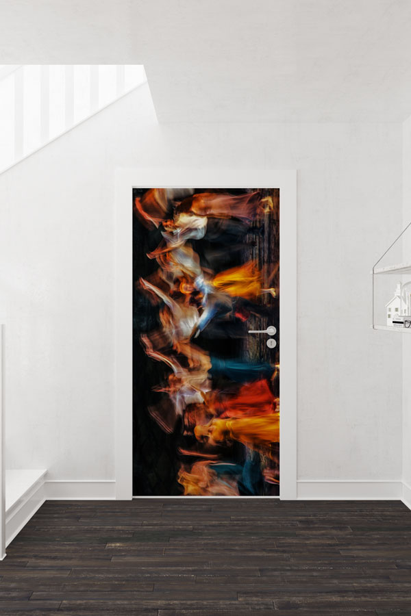 Hareketli Dans Figürleri Soyut Kapı Giydirme 8871