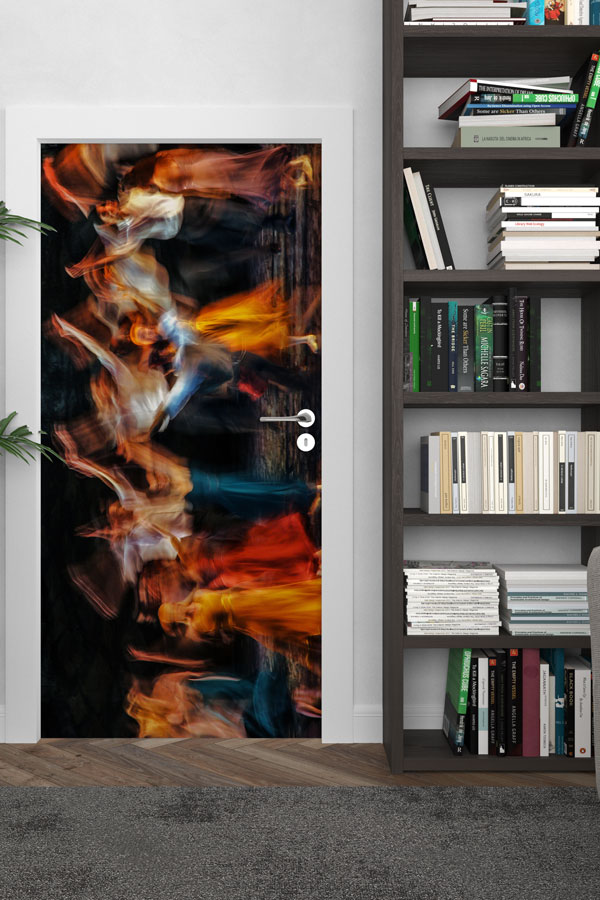 Hareketli Dans Figürleri Soyut Kapı Giydirme 8871