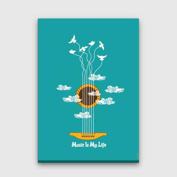 Müzik Gitar Temalı Duvar Tablosu – B-114