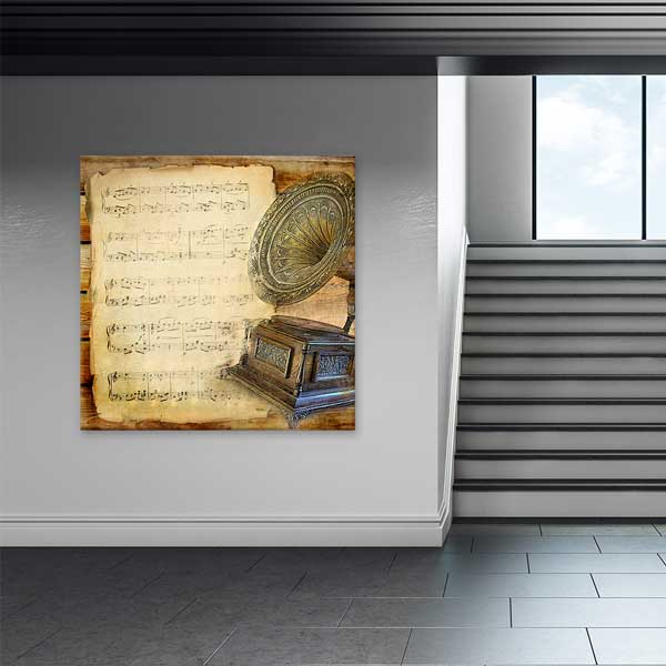 Antika Gramofon ve Nota Duvar Dekoru – G-502