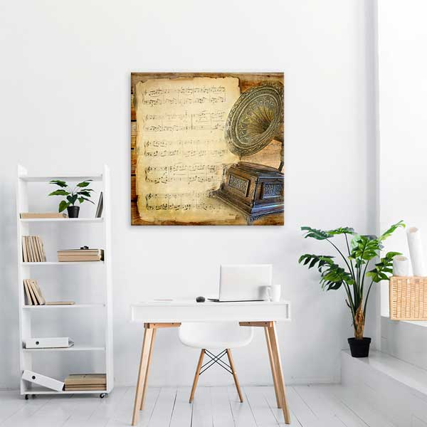 Antika Gramofon ve Nota Duvar Dekoru – G-502