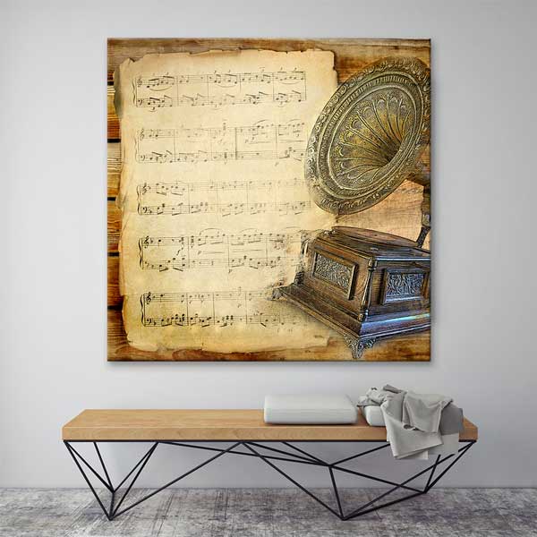 Antika Gramofon ve Nota Duvar Dekoru – G-502