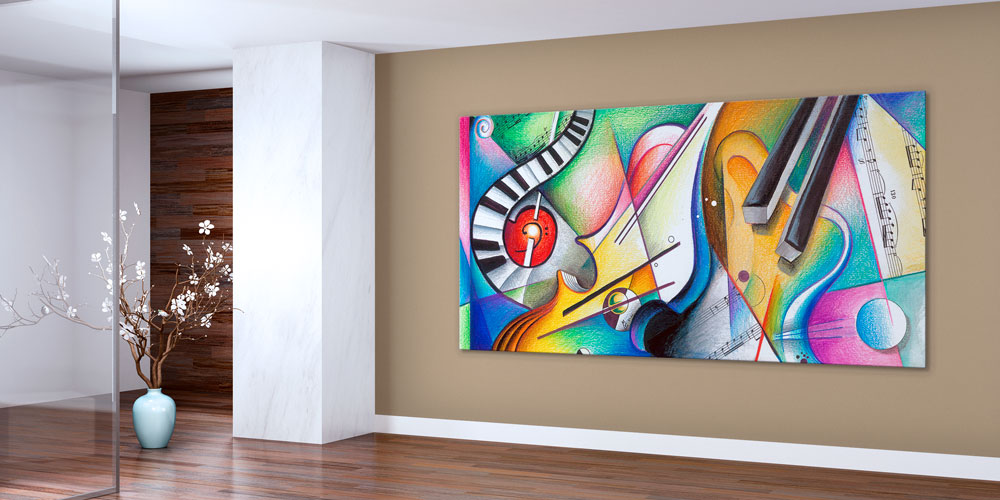 Bu büyük ebatlı duvar dekoru müziğin sanatsal ve 7971