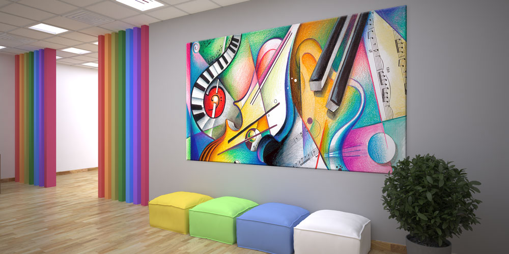 Bu büyük ebatlı duvar dekoru müziğin sanatsal ve 7971
