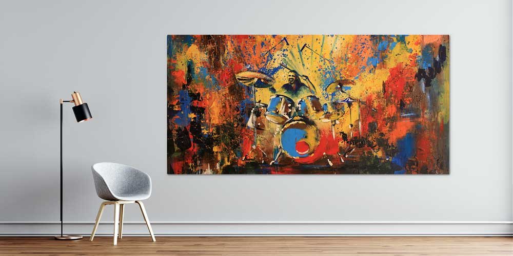 music-school-wall-art-7969-01 Bu büyük ebatlı duvar dekoru enerjik davul performansını 7969