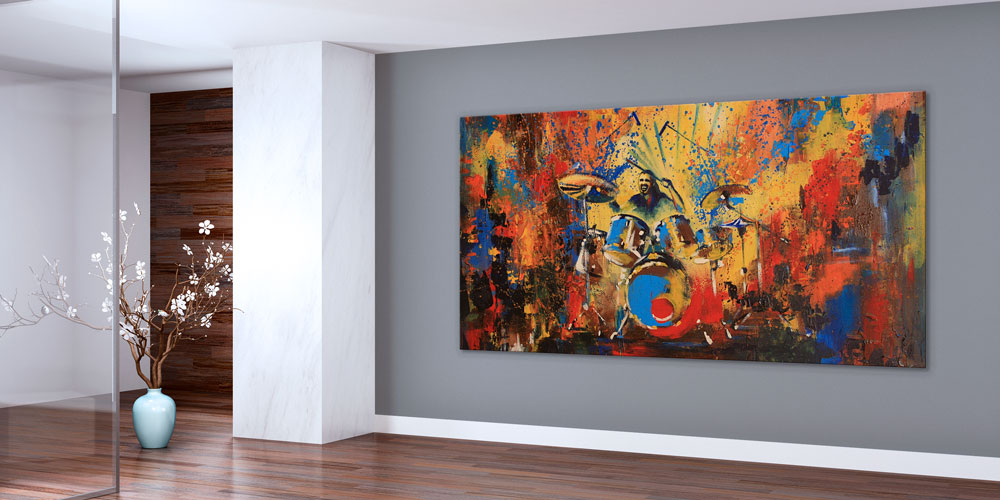 Bu büyük ebatlı duvar dekoru enerjik davul performansını 7969