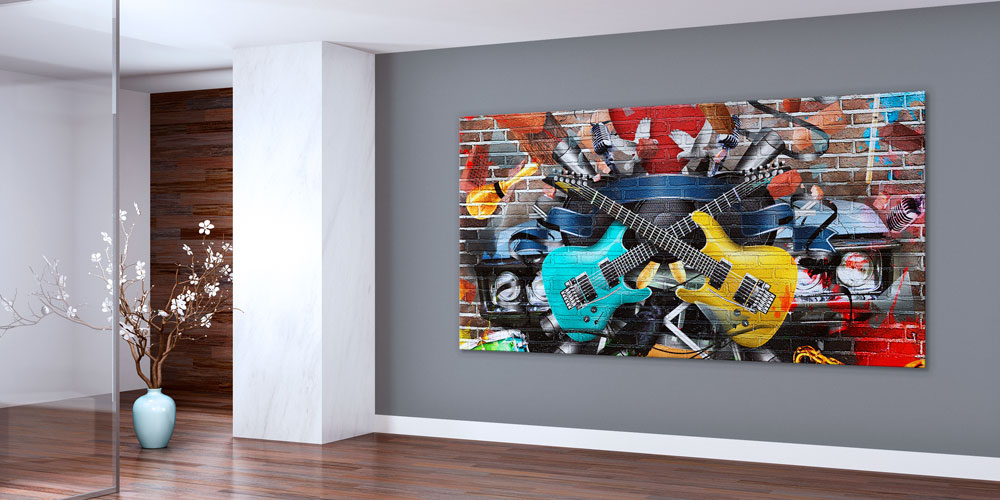 Bu büyük ebatlı duvar dekoru renkli ve enerjik 7964