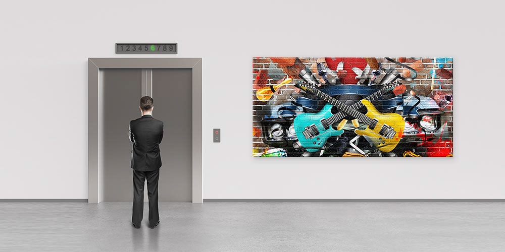 Bu büyük ebatlı duvar dekoru renkli ve enerjik 7964