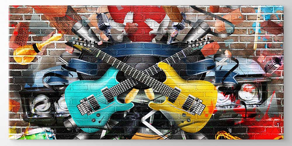 Bu büyük ebatlı duvar dekoru renkli ve enerjik 7964