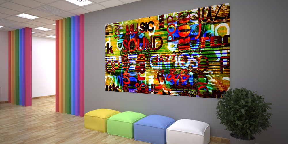 Bu büyük ebatlı duvar dekoru müzik temalı yazı 7967