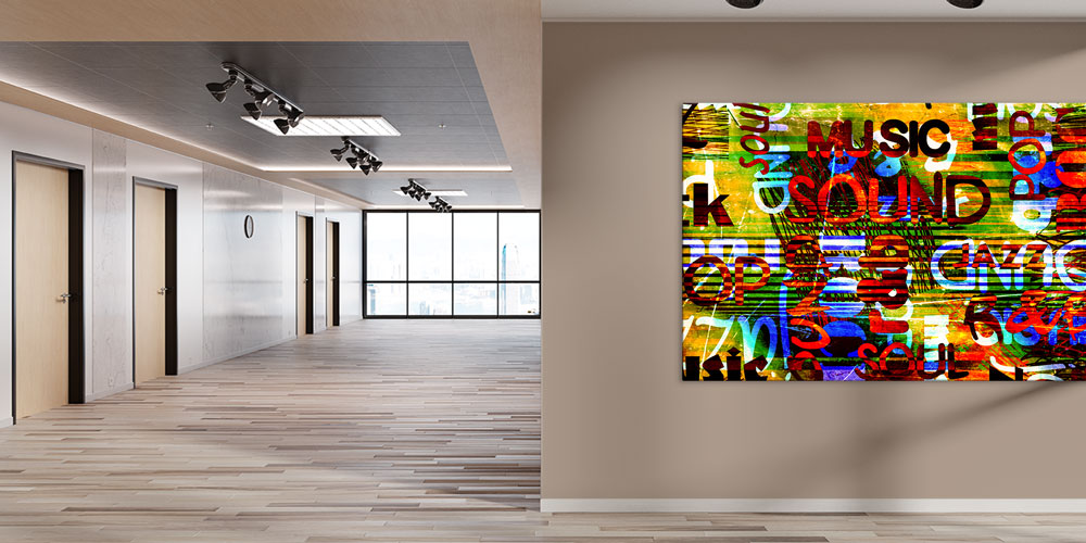 Bu büyük ebatlı duvar dekoru müzik temalı yazı 7967
