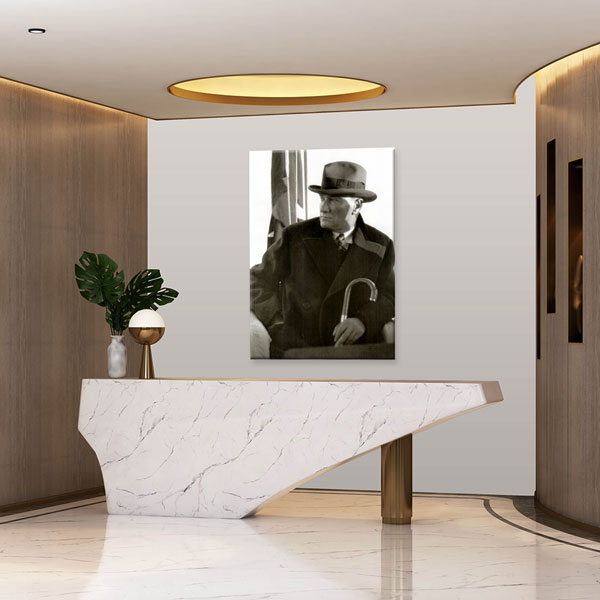 Atatürk Şapkalı Portre Kanvas Tablo 6185