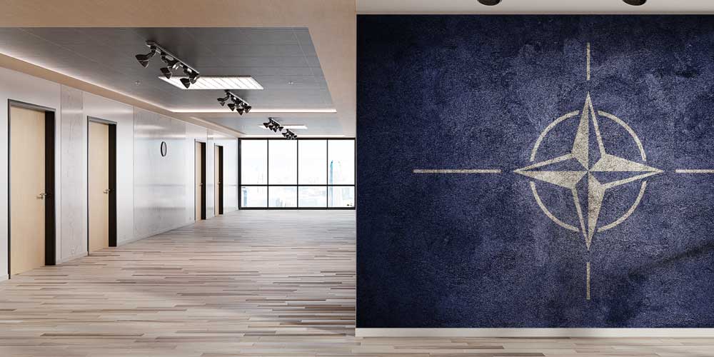 Dokulu Zemin NATO Amblemi Duvar Kağıdı 10929