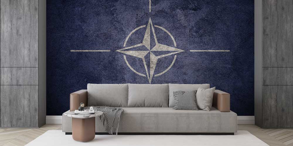 Dokulu Zemin NATO Amblemi Duvar Kağıdı 10929