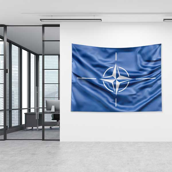Açık Mavi NATO Logolu Duvar Örtüsü 11026