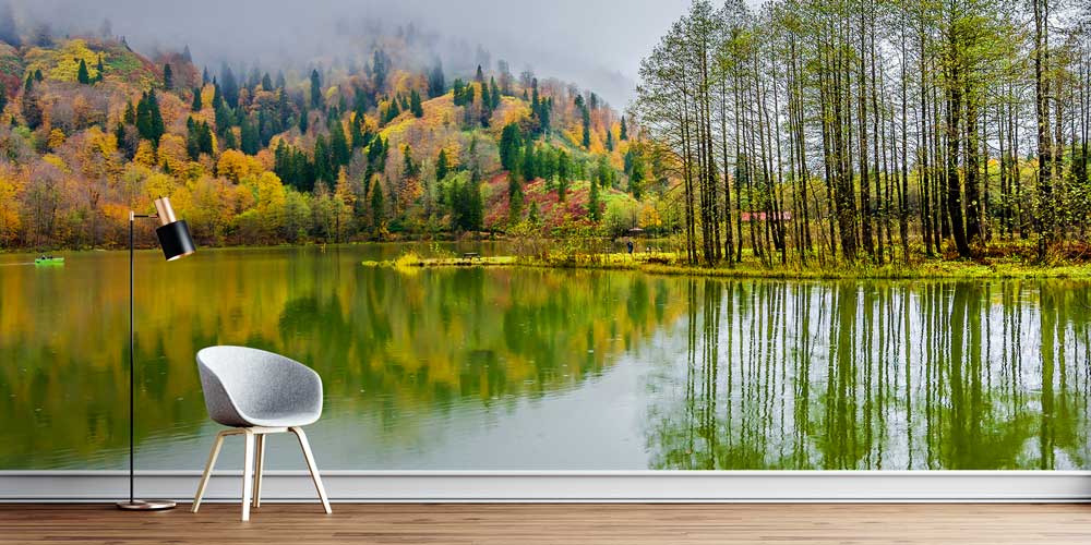 Sonbahar Ormanı ve Göl Yansıması Duvar Kağıdı 11590