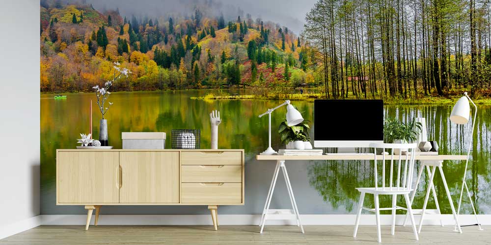 Sonbahar Ormanı ve Göl Yansıması Duvar Kağıdı 11590